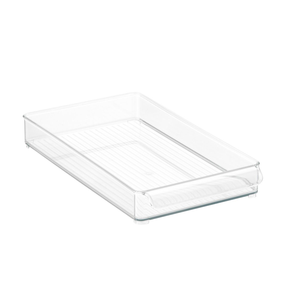 iDESIGN Wide Fridge Bins Tray Clear | The Container Store