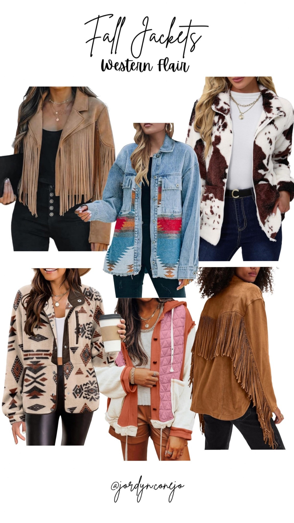 Fall jackets- western jackets- fringe jackets- denim jackets- fall style- women’s style- fall clothing- midsize fashion 

#LTKMidsize #LTKStyleTip #LTKFallSale