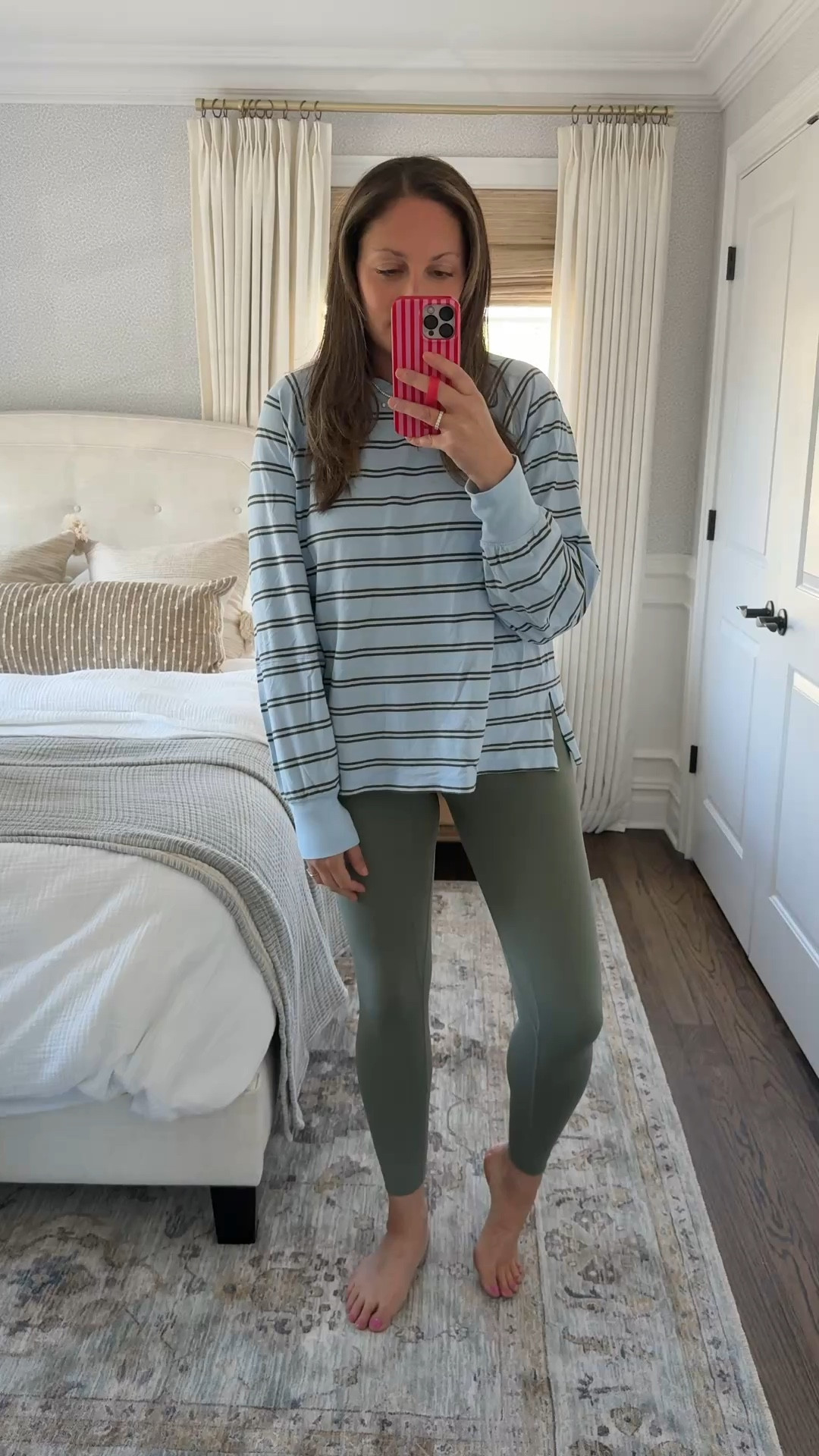 Cozy weekend OOTD! I love this striped top (I own it on four colors) and these leggings are SO GOOD!

#LTKdayinmylife #LTKootd #LTKActive