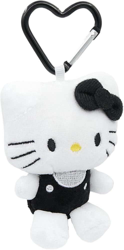 Hello Plush Kitty Keychain with Heart Shape Clip 4” Inch Stuffed Plushie Purse Bag Charm Backpa... | Amazon (US)