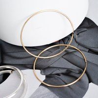 Thin Gold Hoop Earrings, Earrings For Woman, Statement Endless Hoop, Gift For Her Sister Girlfriend  | Etsy (US)
