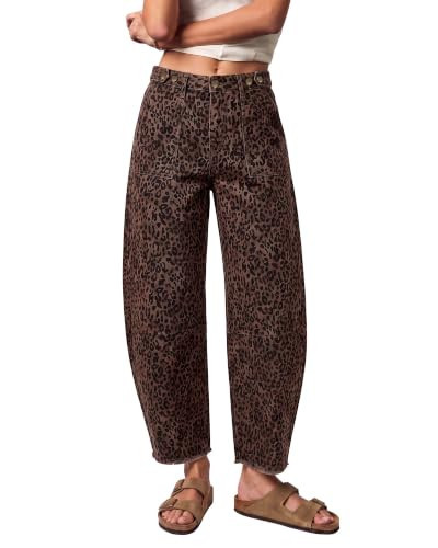 GRAPENT Western Outfit for Women Jeans High Waisted Pant Dark Brown Cheetah | Amazon (US)