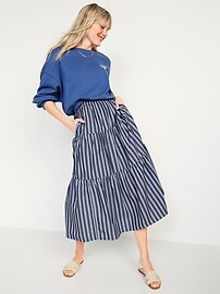 Tiered Striped Maxi Skirt for Women | Old Navy (US)