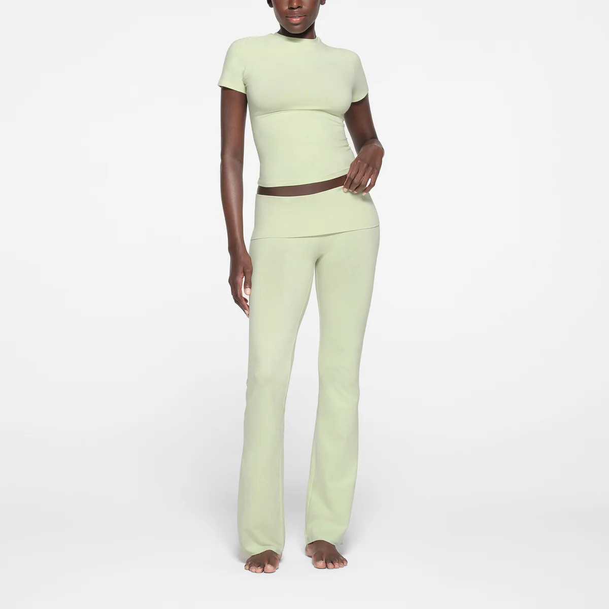 COTTON JERSEY FOLDOVER PANT | PISTACHIO | SKIMS (US)