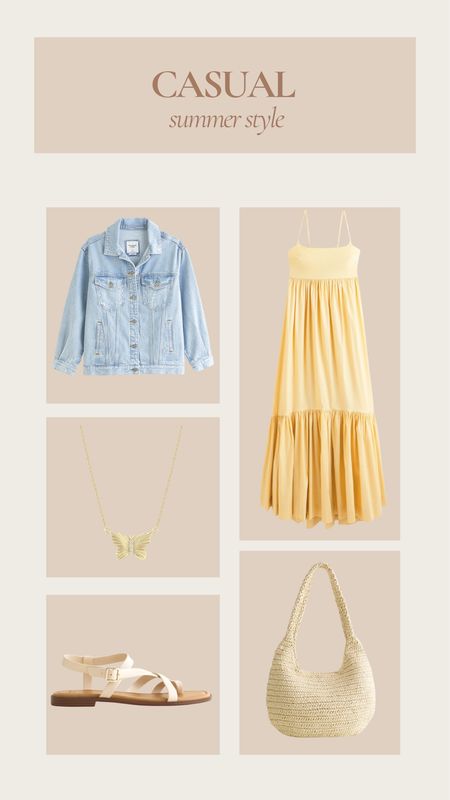 Casual summer style! I’m loving this outfit for the summer! The dress is still in stock and ON SALE until tonight - 20% off + an additional 15% off w code DRESSFEST

Casual summer style, summer outfit, summer fashion, denim jacket, Abercrombie dress, electric picks jewelry 

#LTKfindsunder50 #LTKfindsunder100

#LTKSeasonal