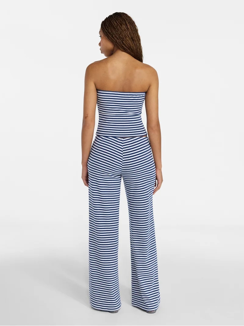 No Boundaries Striped Tube Top and Pants Set, 2-Piece, Women's XXS-XXL | Walmart (US)