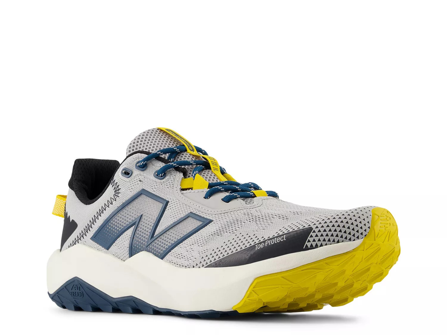 New Balance Dynasoft Nitrel v6 Trail Running Shoe | Men's | Grey/Blue/Yellow | Size 11.5 | Sneakers | DSW