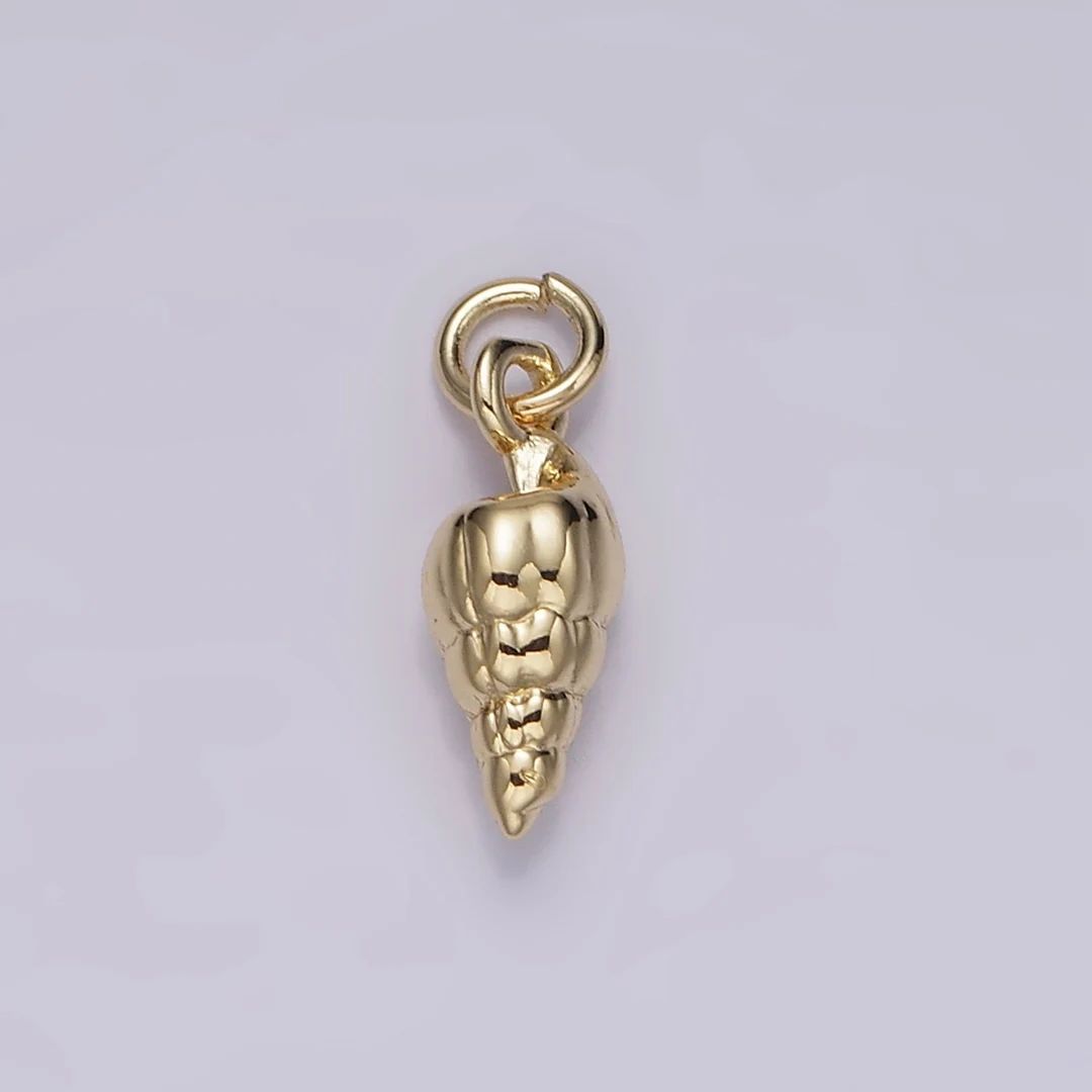 Gold Trumpet Seashell Charms Mini Shell Charm Ocean Beach Inspired for Necklace Bracelet Earring ... | Etsy (US)