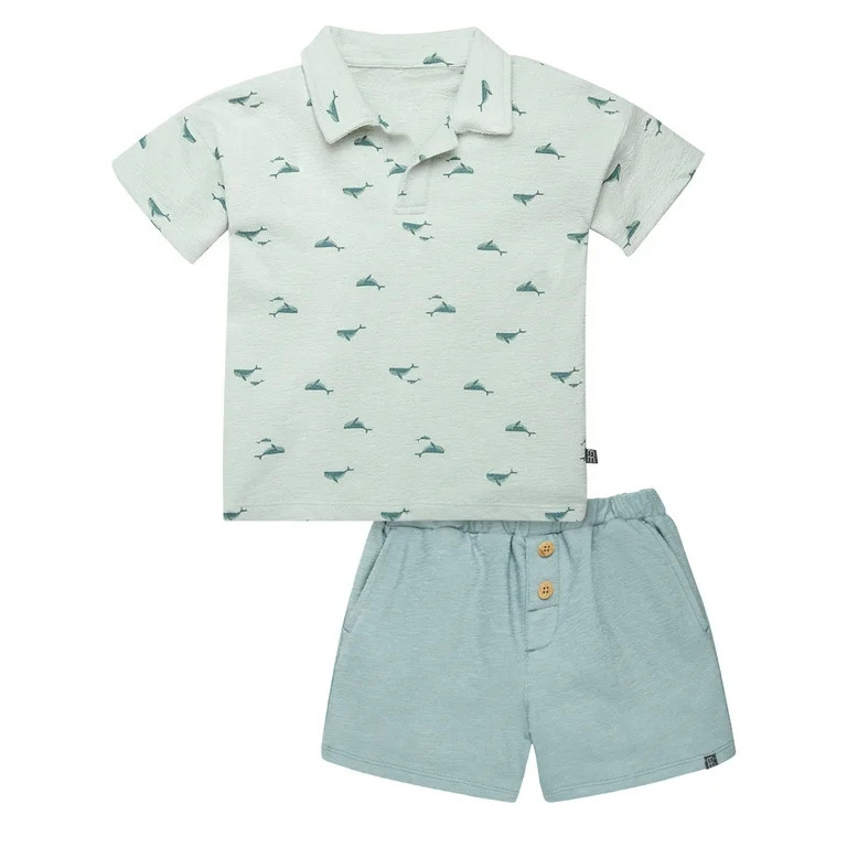 Modern Moments by Gerber Toddler Boy Jonny Collar Shirt and Short Outfit Set, 2-Piece, 12 Months ... | Walmart (US)