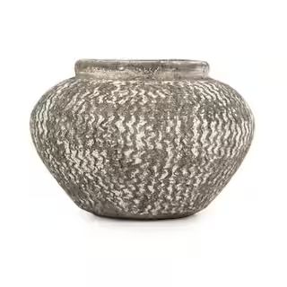 Zentique Cement Wavy Grey Small Decorative Vase 9917S A866 - The Home Depot | The Home Depot