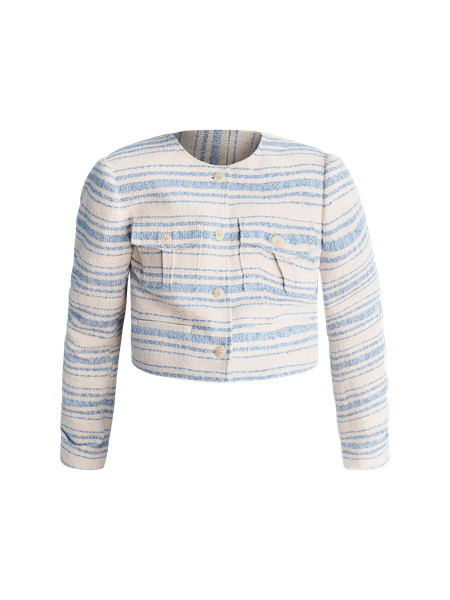 Striped Tweed Cropped Jacket | Ann Taylor