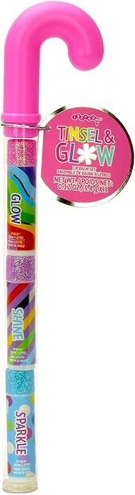 iscream Sparkle Cheer 3-piece Scented Holiday Lip Balm Set in Candy Cane Shaped Package | Amazon (US)