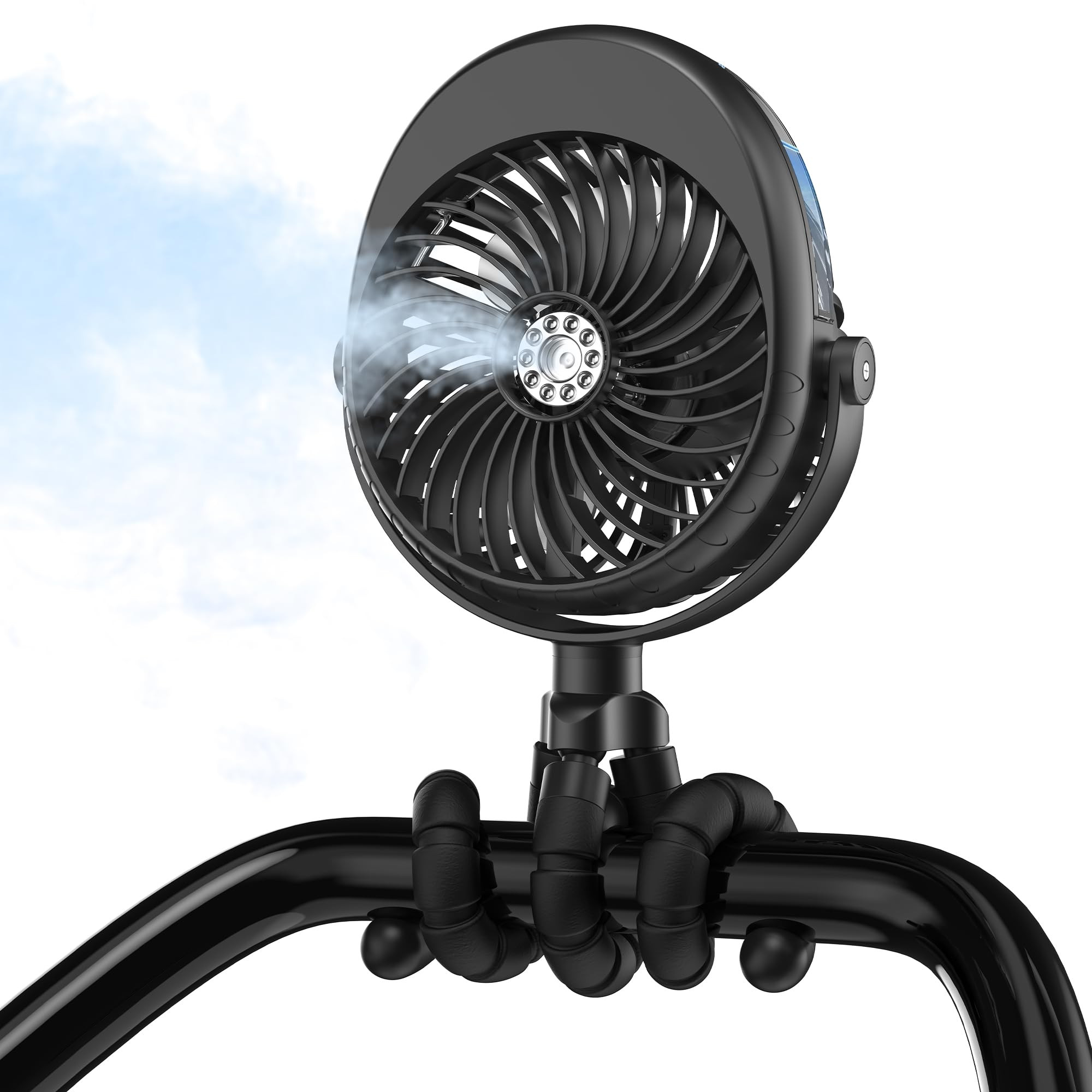 2025 Upgarded 4000mAh Misting Baby Stroller Fan, Rechargeable Battery Operated,Max 15Hrs Cooling,... | Amazon (US)