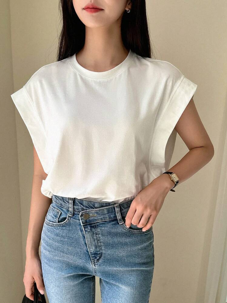 DAZY Solid Batwing Sleeve Tee | SHEIN