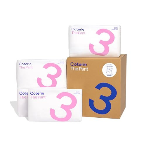 Coterie The Pant, Size 3, Pull Up Style Diapers for Sensitive Skin, Hypoallergenic, Super Absorbent Overnight Leak Protection, 12/24 M (14-24 lbs) 144 Count | Amazon (US)
