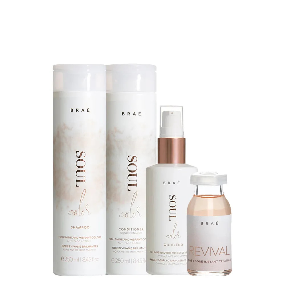 Kit Braé Soul Color e Braé Revival - Shampoo 250 ml + Condicionador 250 ml + óleo Capilar 60 m... | Amobeleza (BR)