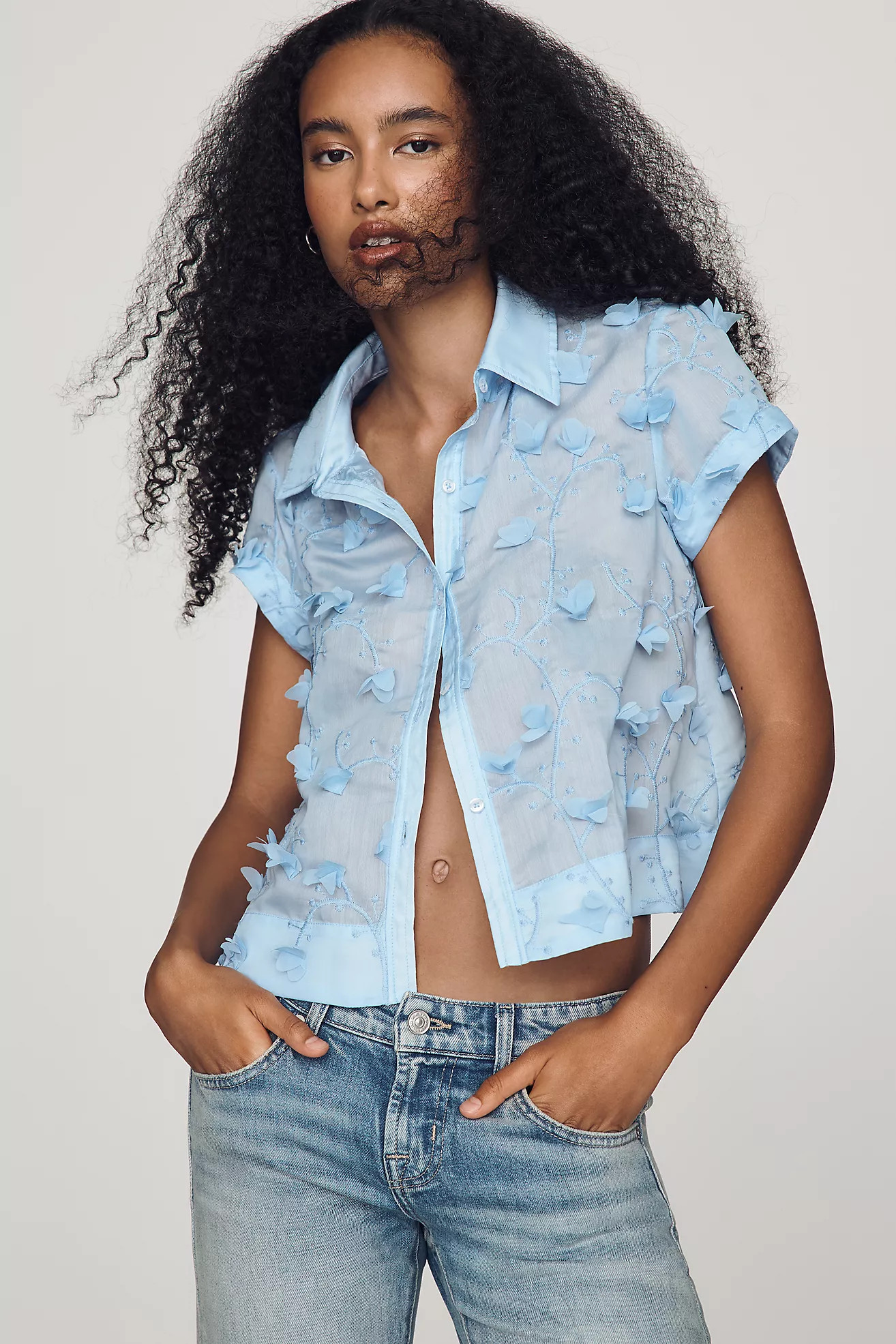 Maeve Textured Swing Top | Anthropologie (US)