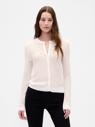 CashSoft Stretch Pointelle Cardigan | Gap (US)