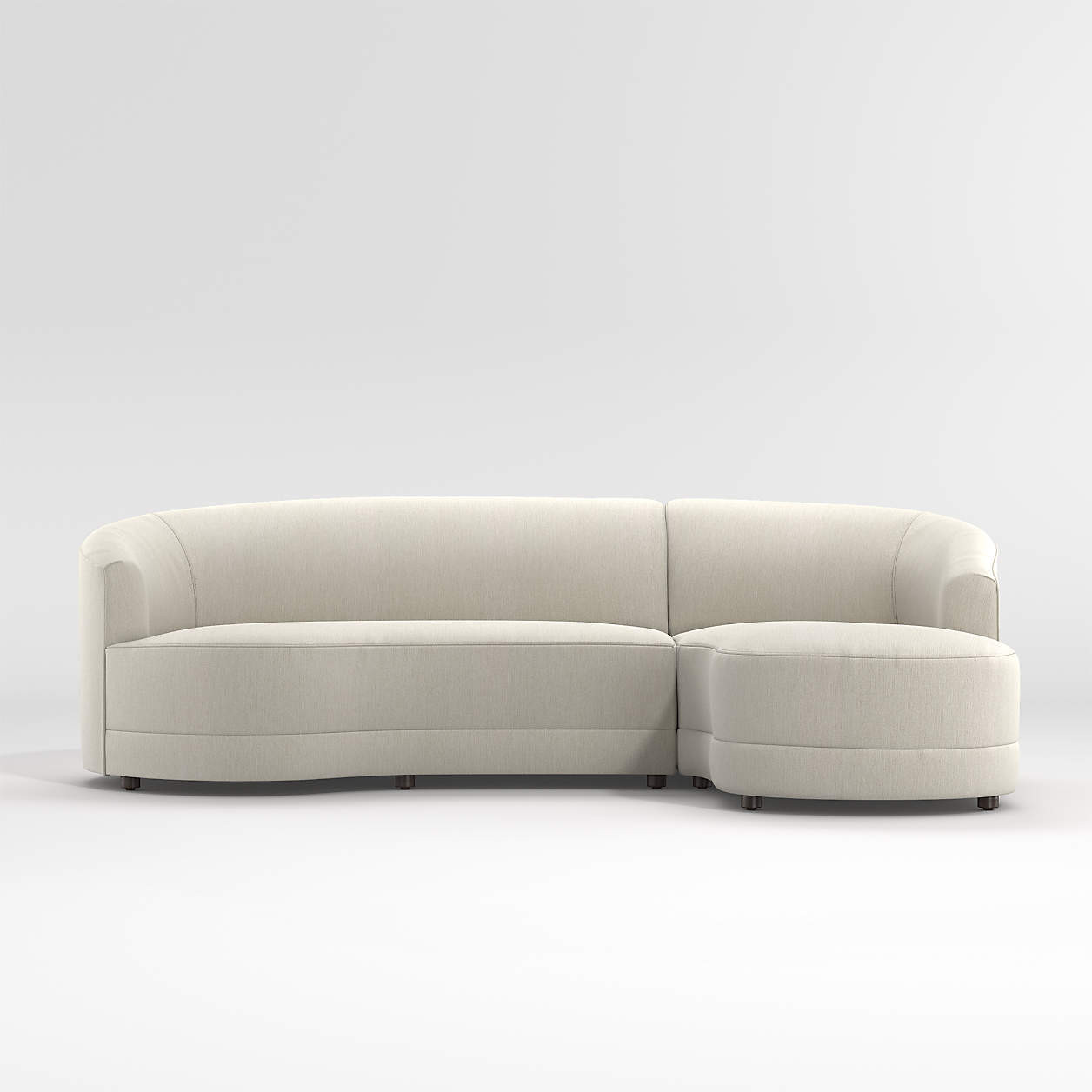 Infiniti 2-Piece Curved Sectional Sofa with Chaise Lounge + Reviews | Crate & Barrel | Crate & Barrel