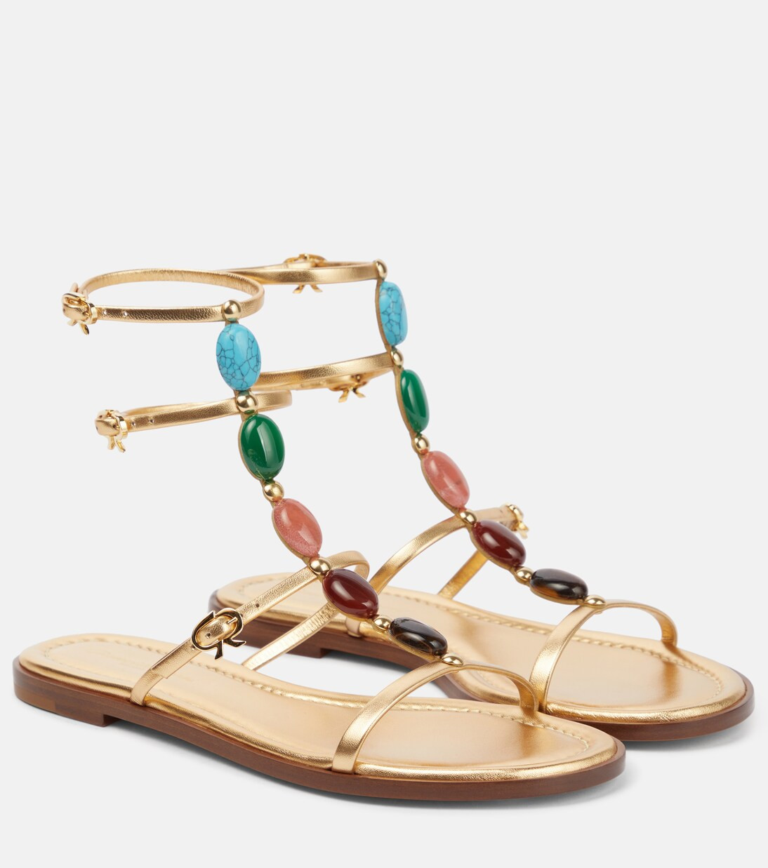 Shanti embellished leather sandals | Mytheresa (US/CA)
