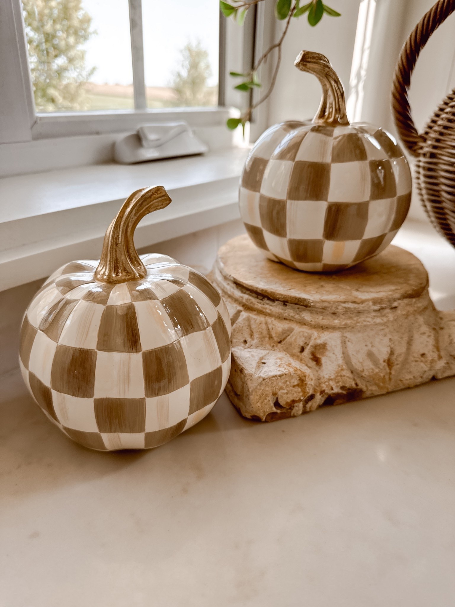 If you are a Mackenzie Childs fan….@qvc has her pumpkins on sale! This mocha color is so pretty! #ad #loveqvc
