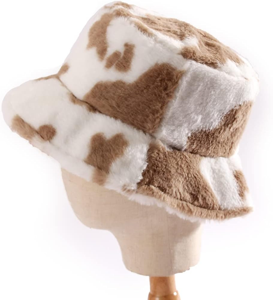 HATONHINT Winter Plush Bucket Hat Women Men Warm Faux Fur Fisherman Hats | Amazon (US)