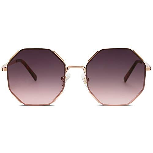 Amazon.com: SOJOS Sunglasses for Women Men Classic Retro Polygon Shades UV400 SJ1128 with Gold Fr... | Amazon (US)