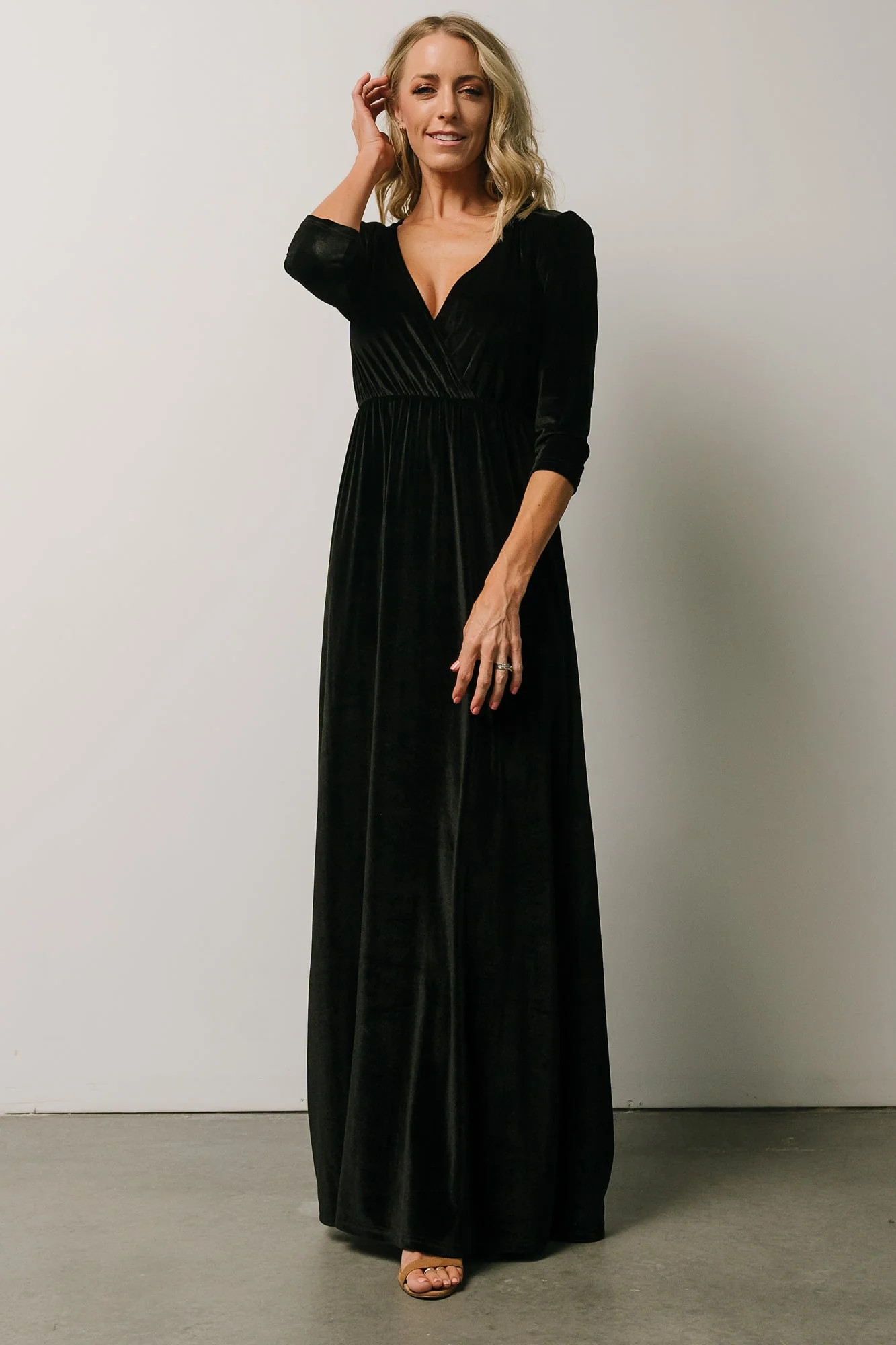 Sofia Velvet Maxi Dress | Black | Baltic Born