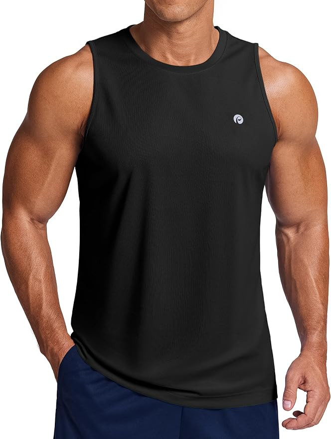 PINSPARK Men's Tank Top Summer Sleeveless Shirts Quick Dry Muscle Shirts | Breathable Moisture Wi... | Amazon (US)