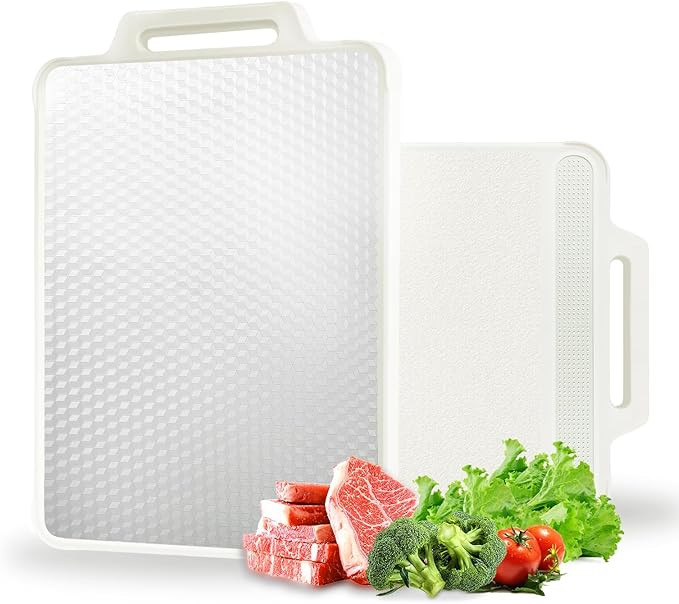 Double Sided Stainless Steel Cutting Board for Kitchen White Large Steel/Wheat Straw PP Cutting B... | Amazon (US)
