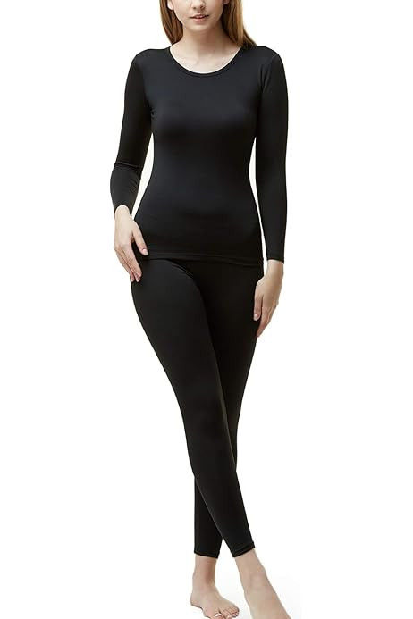 Thermal Underwear Women Ultra-Soft Long Johns Set Base Layer Skiing Winter Warm Top & Bottom | Amazon (US)