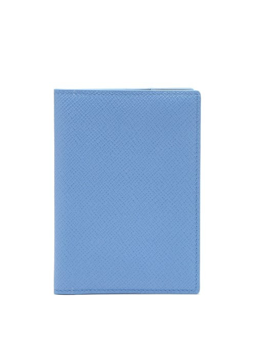 Smythson - Panama Leather Passport Holder - Mens - Light Blue | Matches (US)