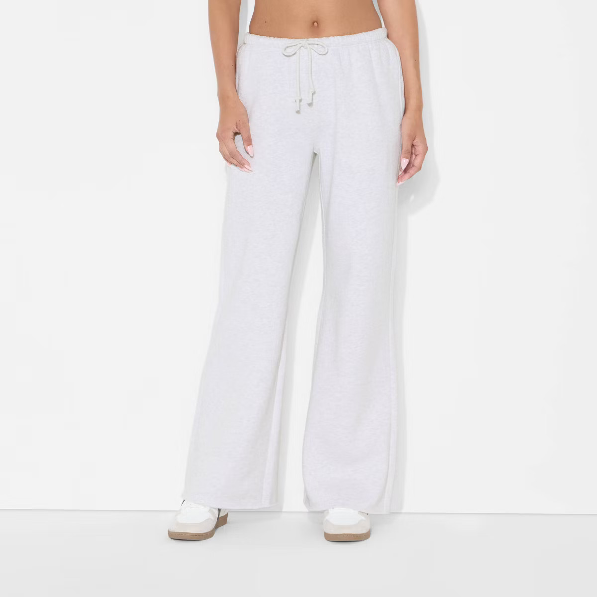 Women's Mid-Rise Wide Leg Sweatpants - Wild Fable™ Heather Gray M | Target