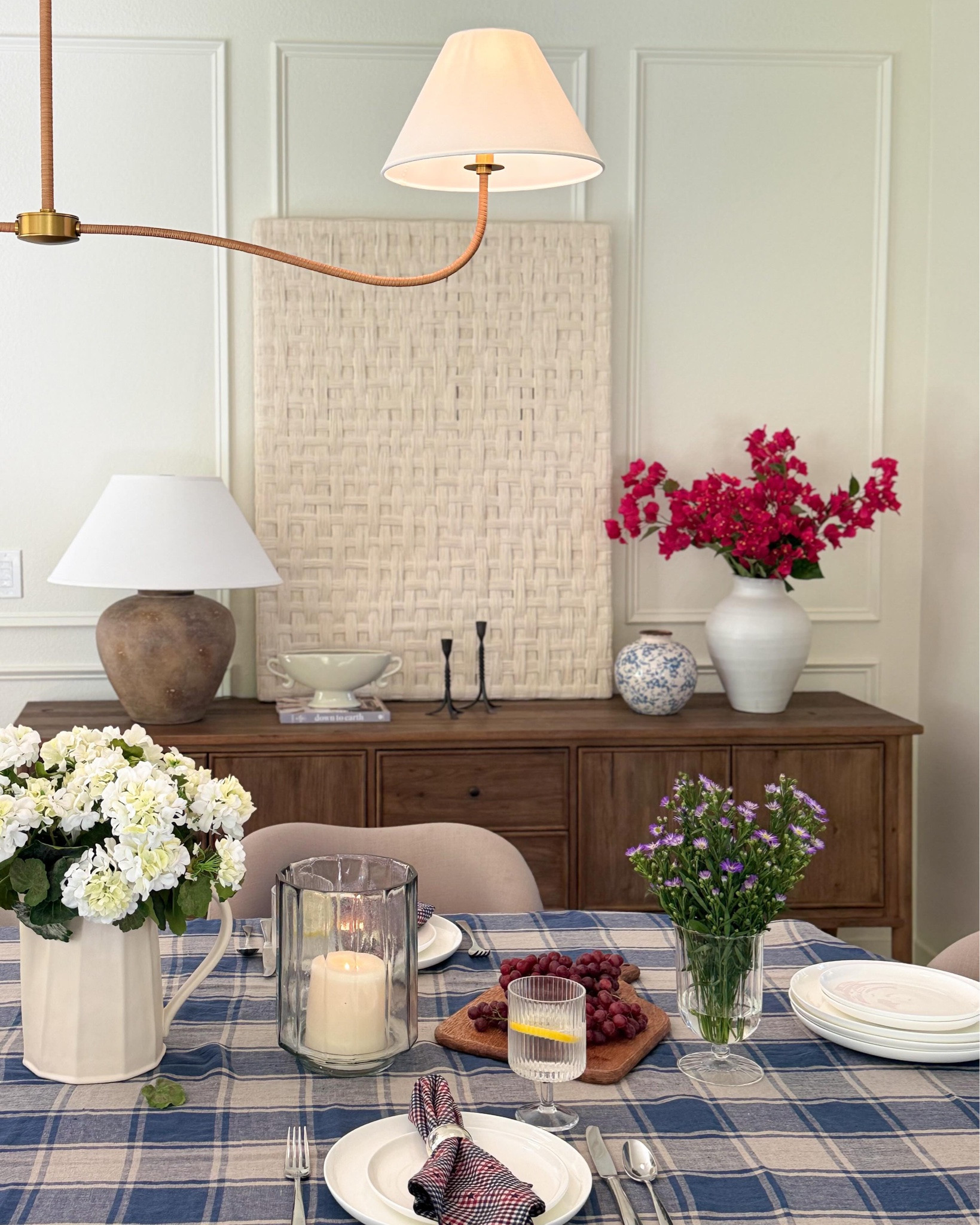 Americana style tablescape 💙❤️

Simple and elevated, perfect for all season long. 
@mcgeeandco 
4th of July entertaining, dining table setup, dining room. 
#summertablescape #americanastyle #4thofjuly