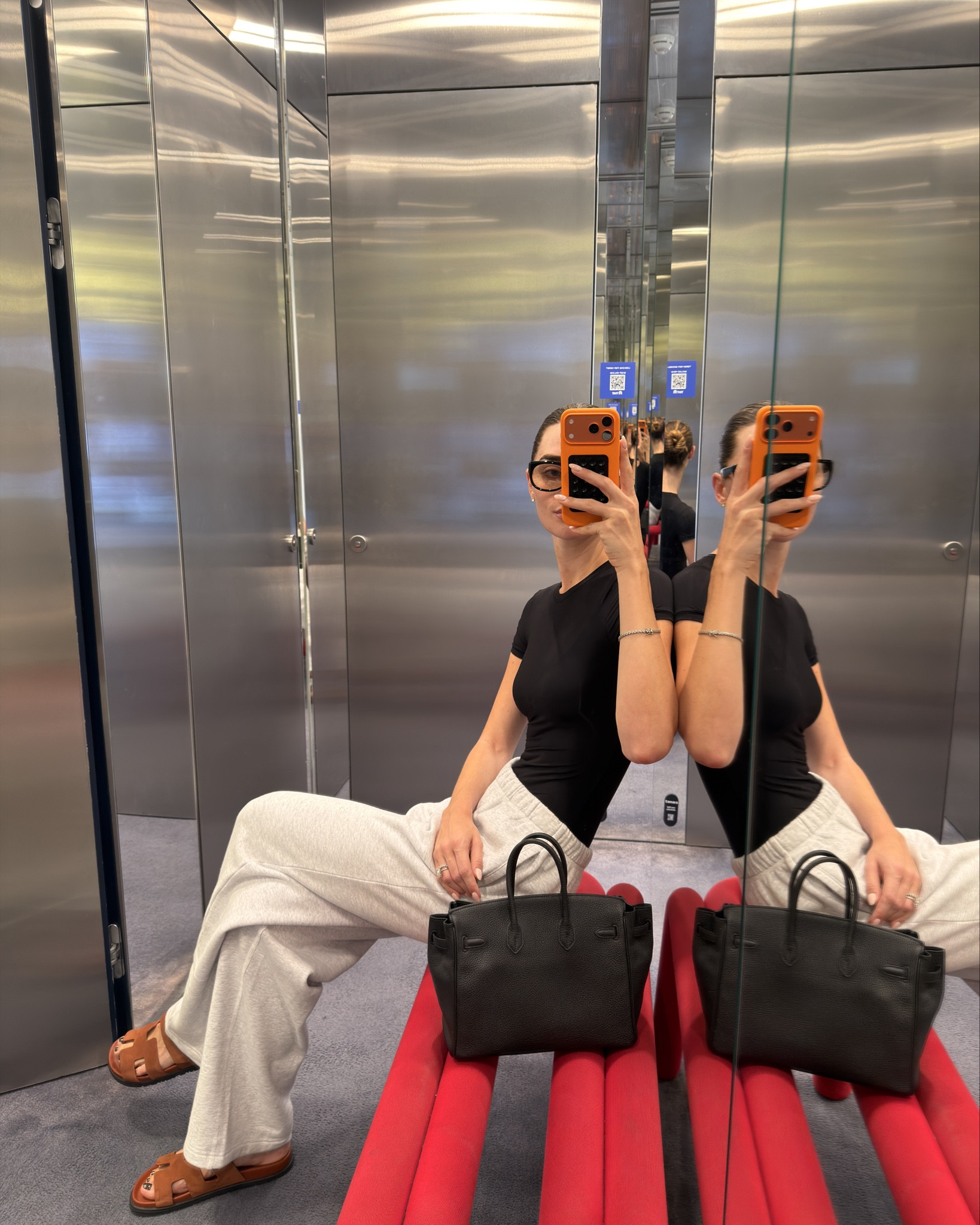 Casual OOTD, Skims sweatpants, fits everybody T-shirt bodysuit, Saint Laurent glasses, geek chic 

#LTKStyleTip