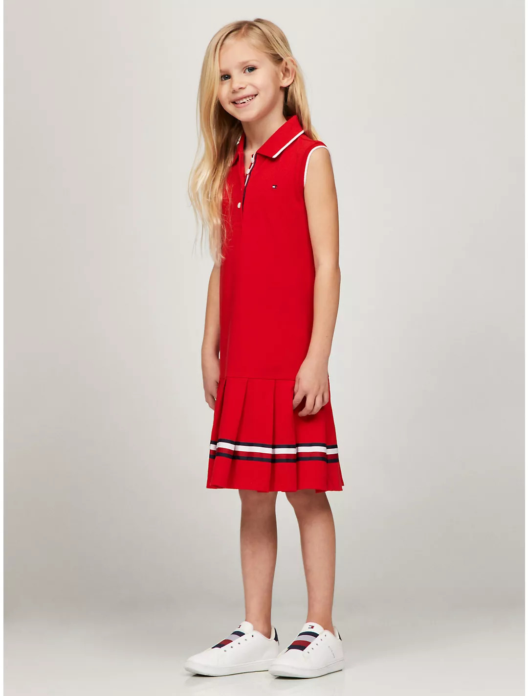 Kids' Sleeveless Pleated Polo Dress | Tommy Hilfiger | Tommy Hilfiger (US)