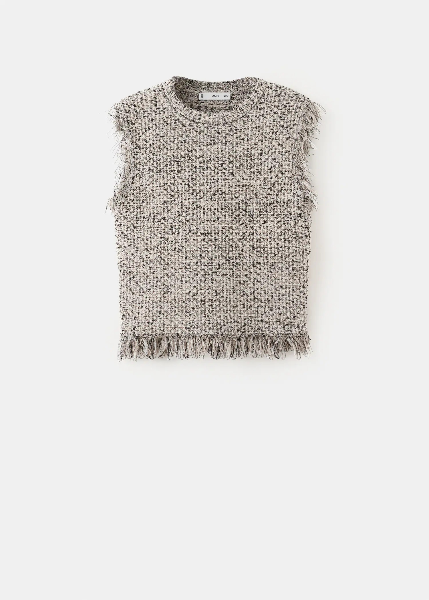 Tweed top with fringe trim | Mango (US/MX/AU)