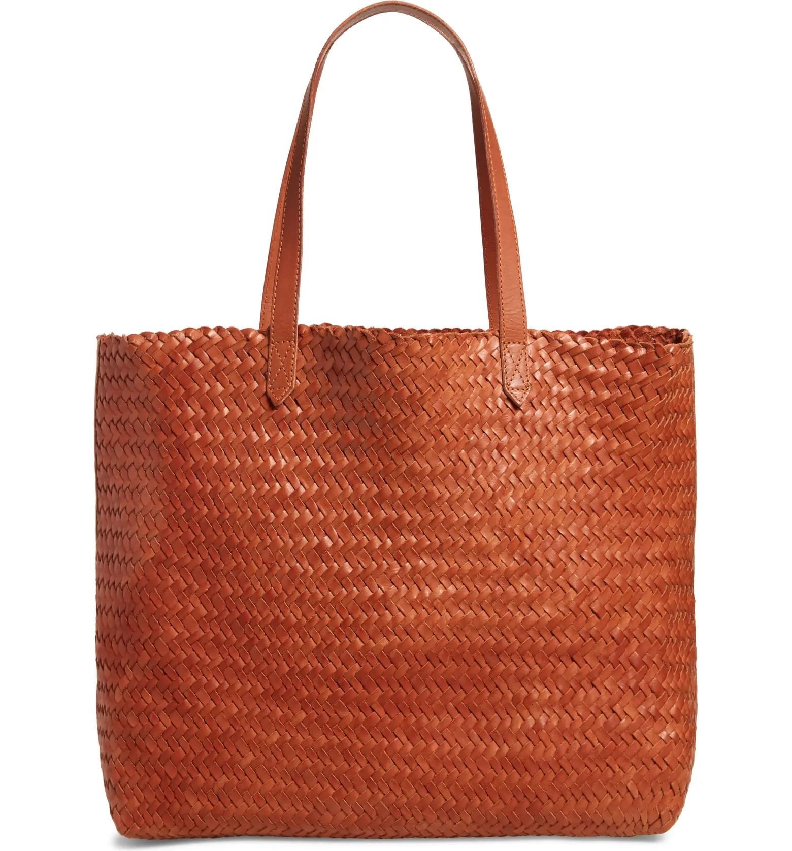 The Transport Leather Tote: Woven Edition | Nordstrom