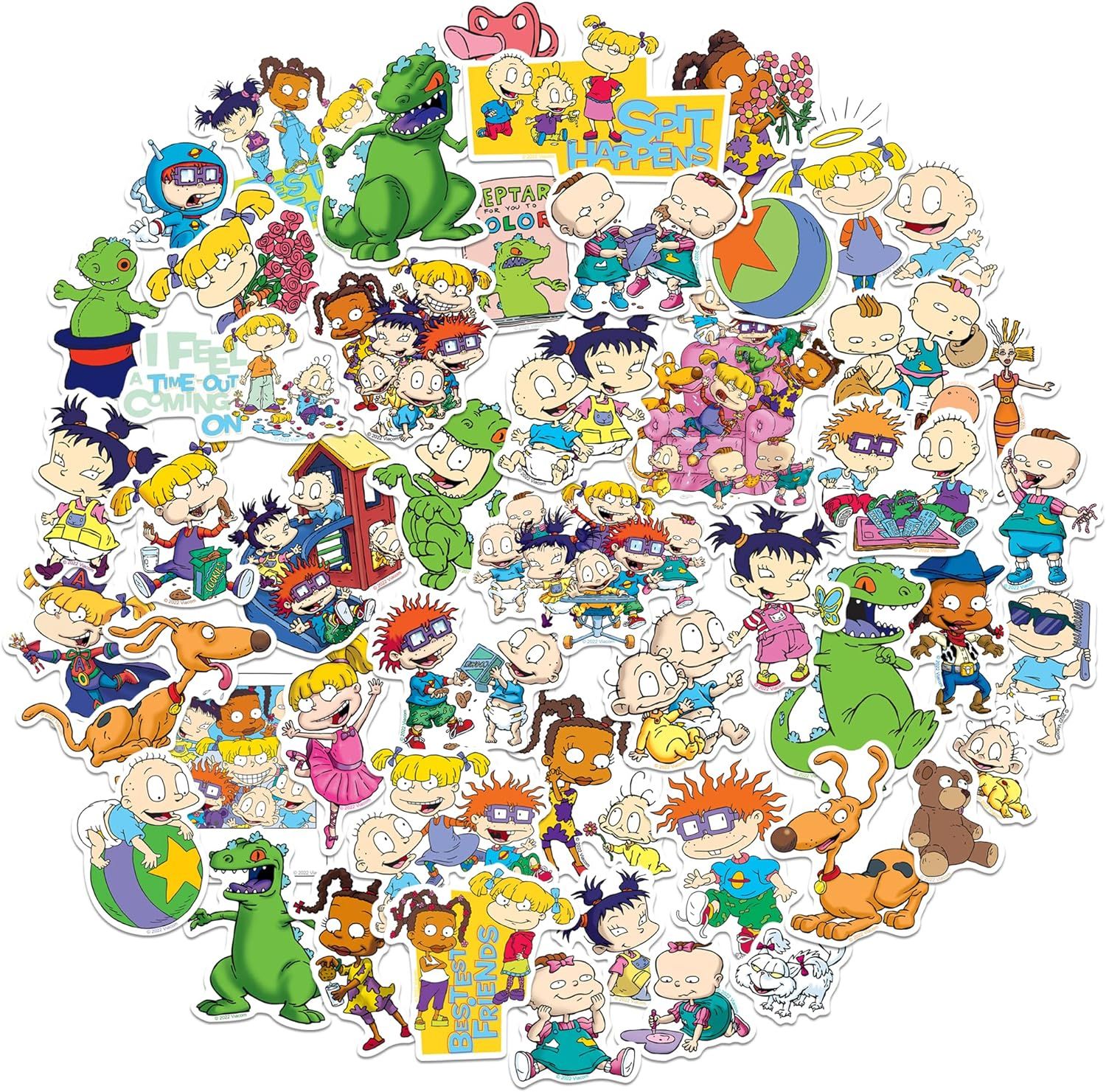 Rugrats Sticker Pack Die Cut Vinyl Large Deluxe Stickers Variety Pack - Laptop, Water Bottle, Scr... | Amazon (US)