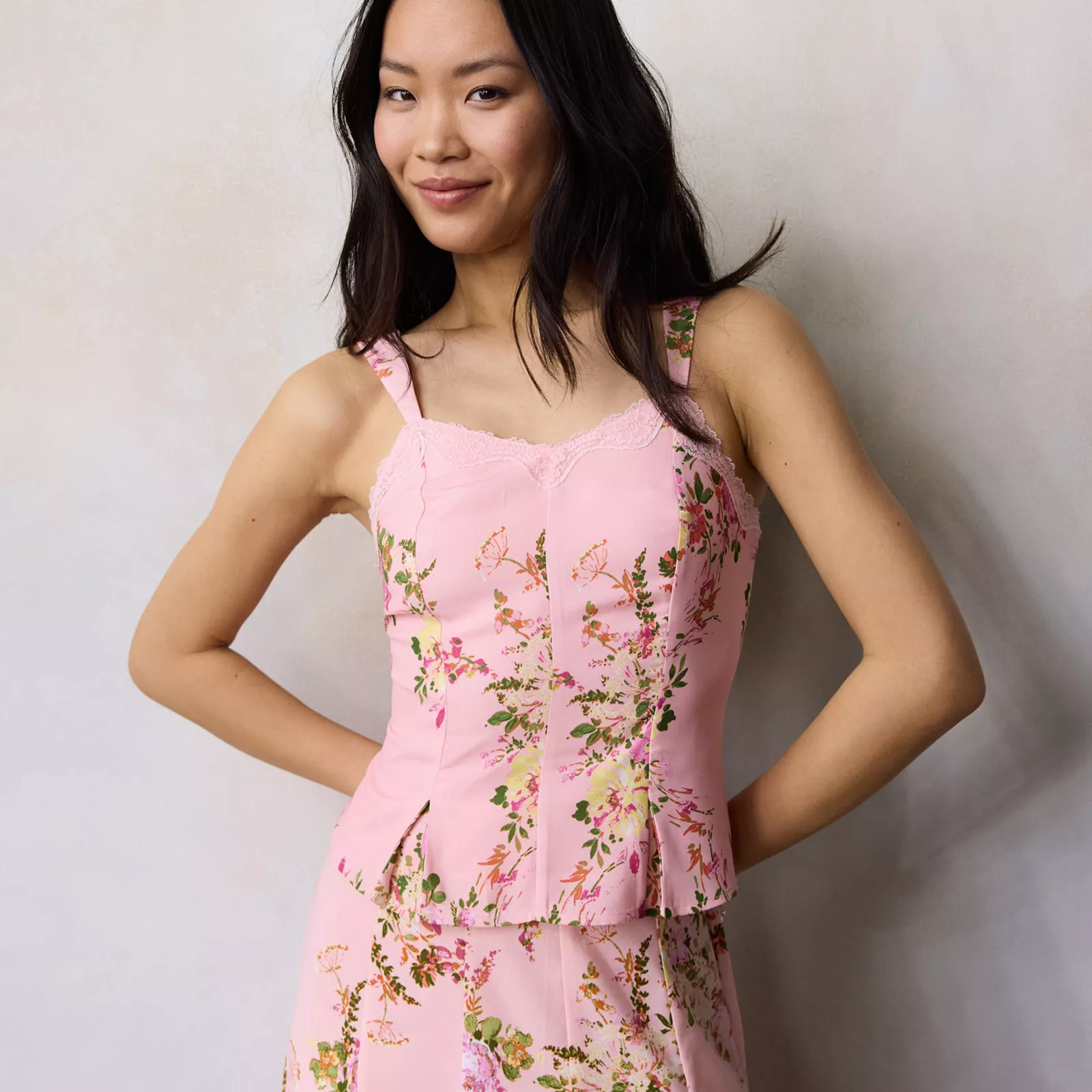 Women's LC Lauren Conrad V-Neck Lace Trim Tank Top | Kohl's