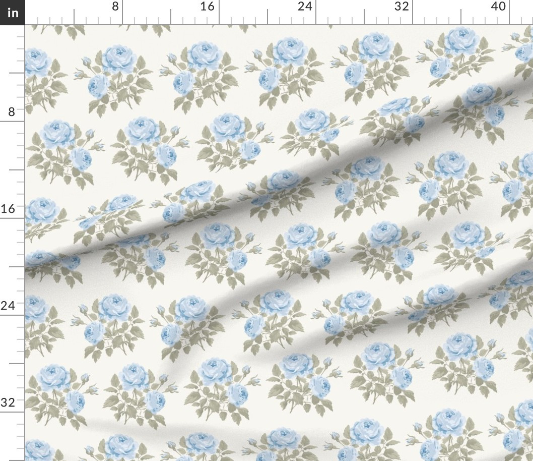 Balanchine Rose Country Blue Fabric | Spoonflower | Spoonflower