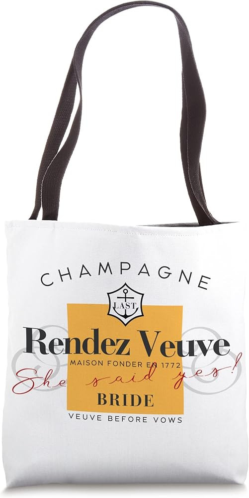 Last Rendez Veuve Veuve Before Vows Bride Tote - White Tote Bag | Amazon (US)