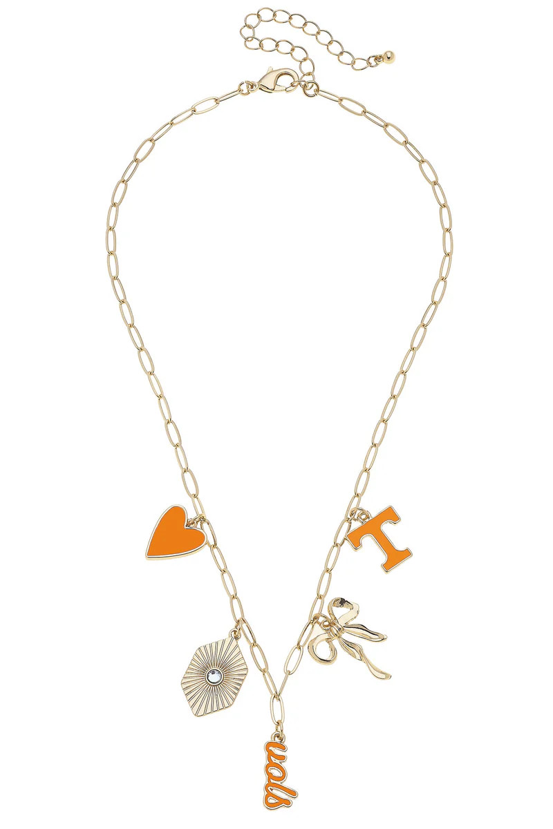 Tennessee Vols Paper Clip Charm Collector Necklace in Shiny Gold | CANVAS