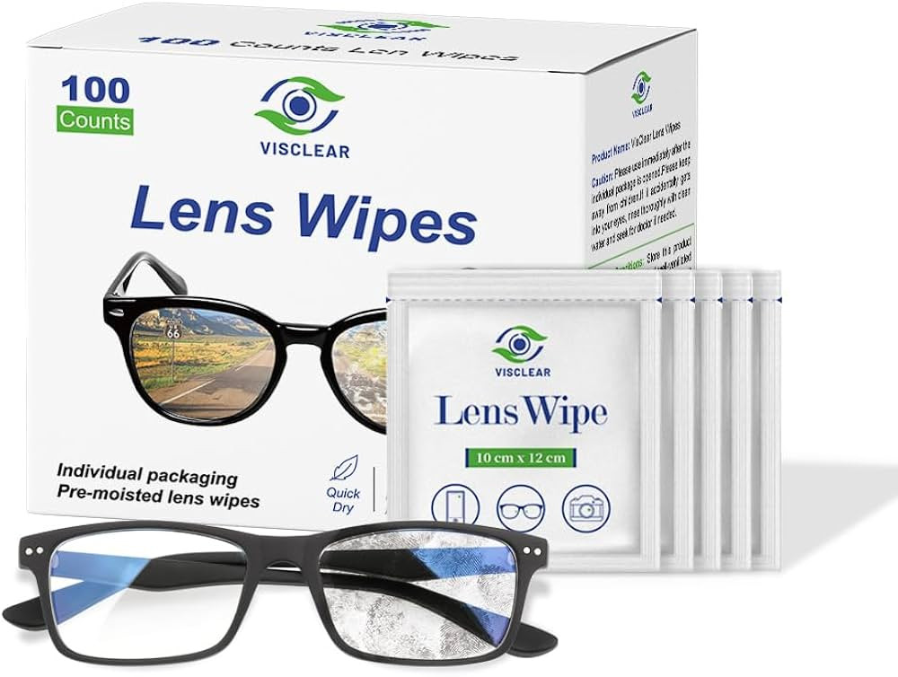 Lens Wipes for Eyeglasses, 100 counts, Extra Moist Individually Wrapped Eyeglass Cleaner Wipes, S... | Amazon (US)