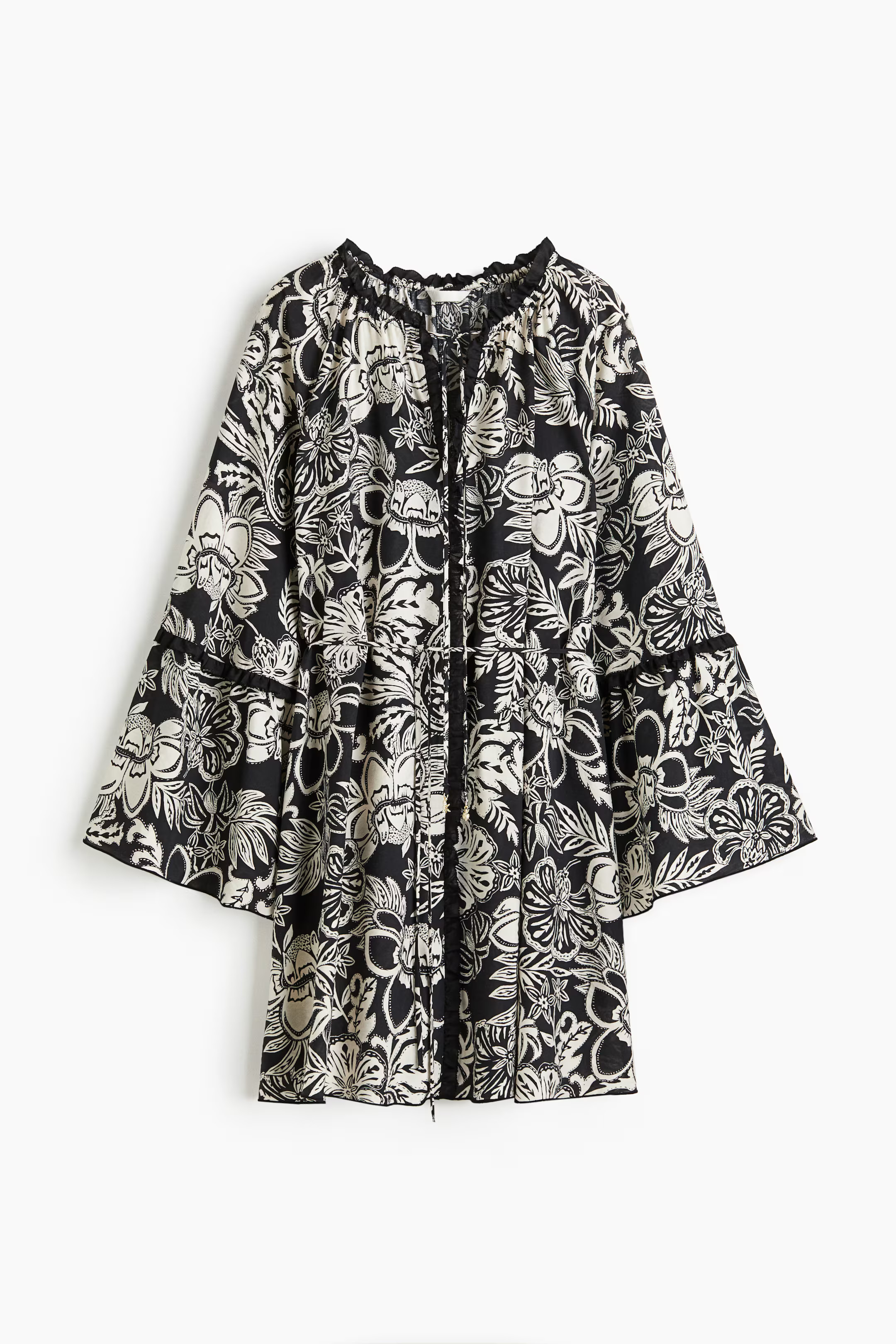 Vestido túnica con mangas trompeta | H&M (FR, IT, ES, PT, BE)