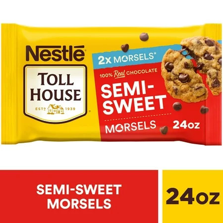 Nestle Toll House Semi Sweet Chocolate Regular Baking Chips, Morsels for Baking, 24 oz Bag | Walmart (US)