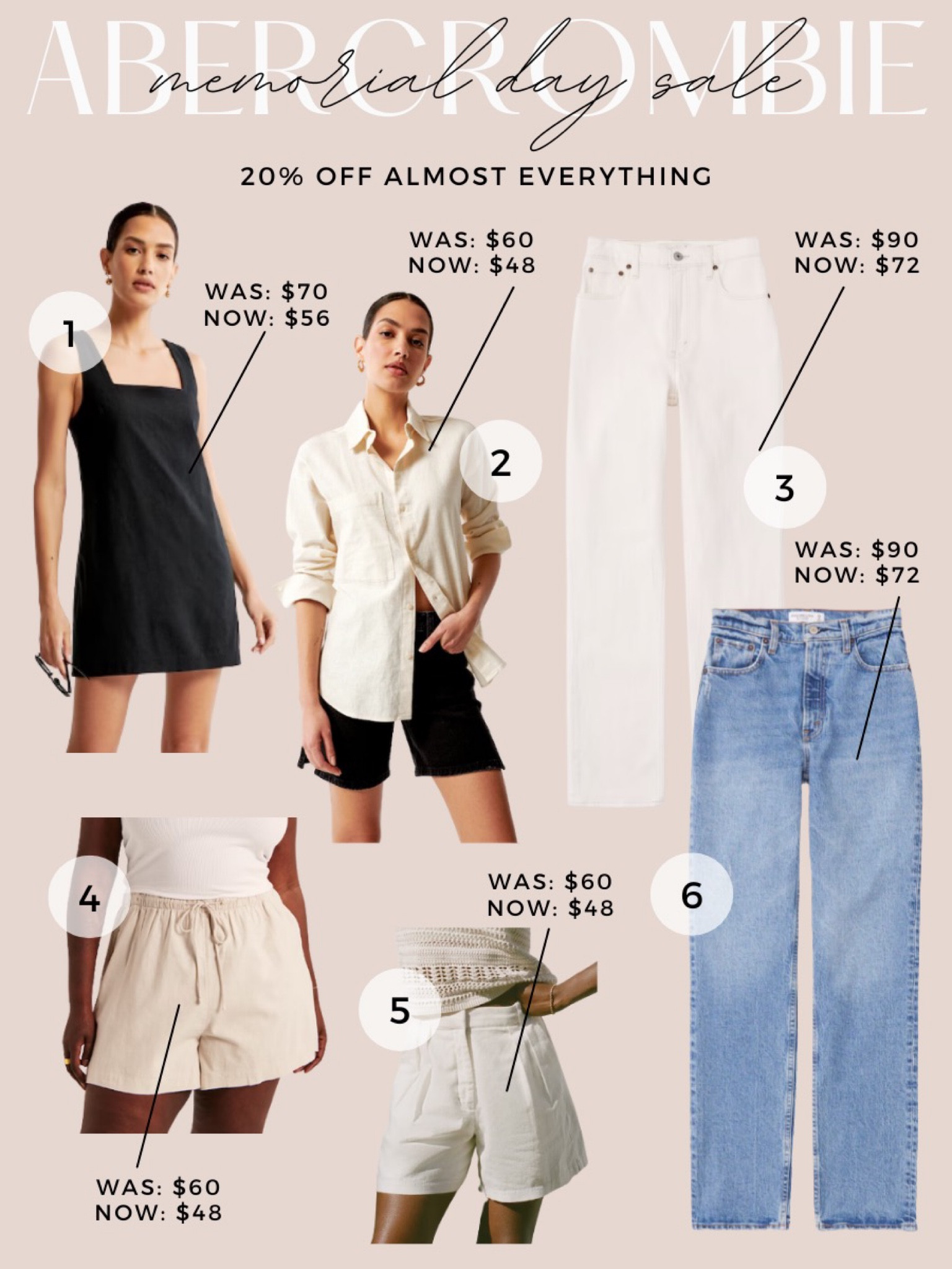 Abercrombie Memorial Day Sale favorites 🤍 20% off almost everything!! 

#LTKSeasonal #LTKstyletip #LTKsalealert