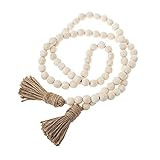 Natural Wood Bead Garland, Farmhouse Decor Beads - 6 ft | Amazon (US)