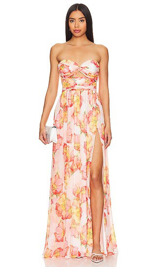 Adele Gown in Apricot Poppy | Revolve Clothing (Global)