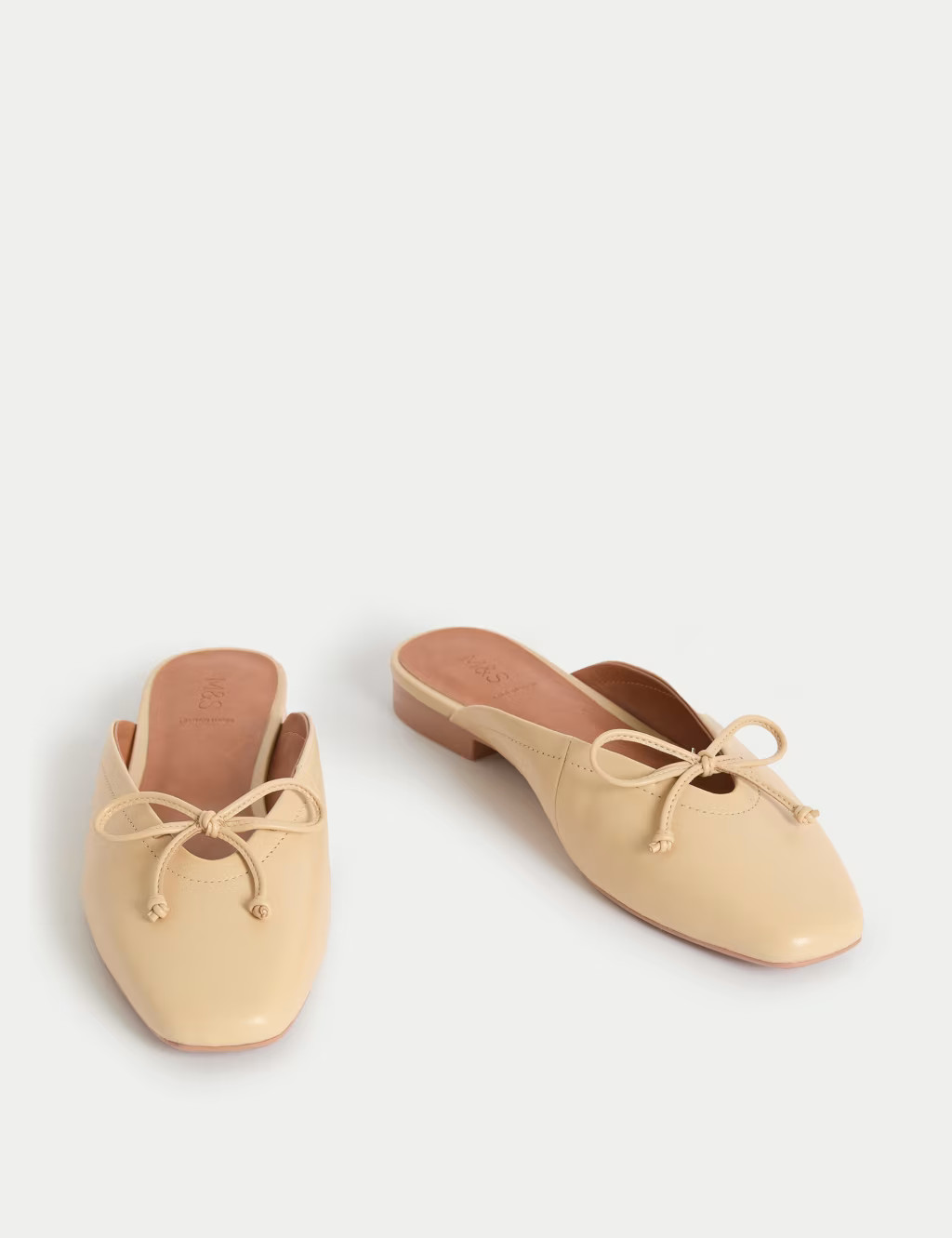 Leather Bow Flat Mules | Marks & Spencer (UK)
